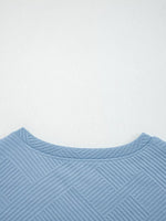 Loose Textured Top and Pants 2pcs Outfit Set