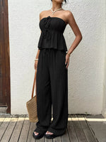 Tube Top and Wide-Leg Pants Set