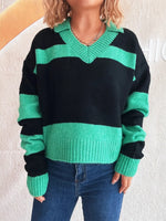 Color Block Long Sleeve Sweater