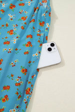 Floral Print Spaghetti Straps Loose Pocketed Jumpsuit