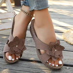 Flower Open Toe Wedge Sandals