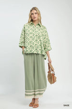 Umgee Printed Button Down Shirt