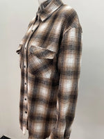 Full Size Plaid Button-Up Long Sleeve Shirt Plus Size