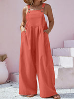 Plus Size Square Neck Wide Leg Overalls