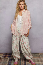 POL Embroidered Floral Collared Neck Shirt with Scalloped Edges