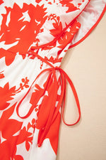 Floral V-Neck Summer Midi Dress