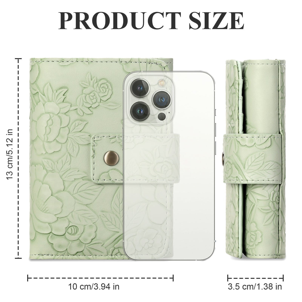 Floral Embossed Leather Wallet