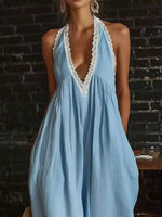Full Size Lace Trim Wide-Leg Jumpsuit Plus Size