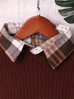 Plaid Long Sleeve Sweater Dress