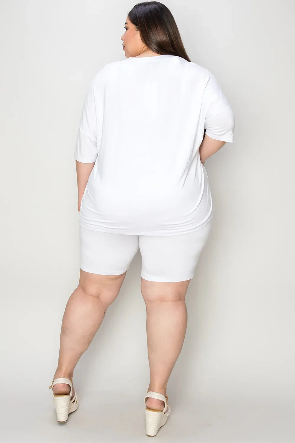Basic Bae Bamboo Full SizeV-Neck Drop Shoulder T-Shirt and Shorts Set