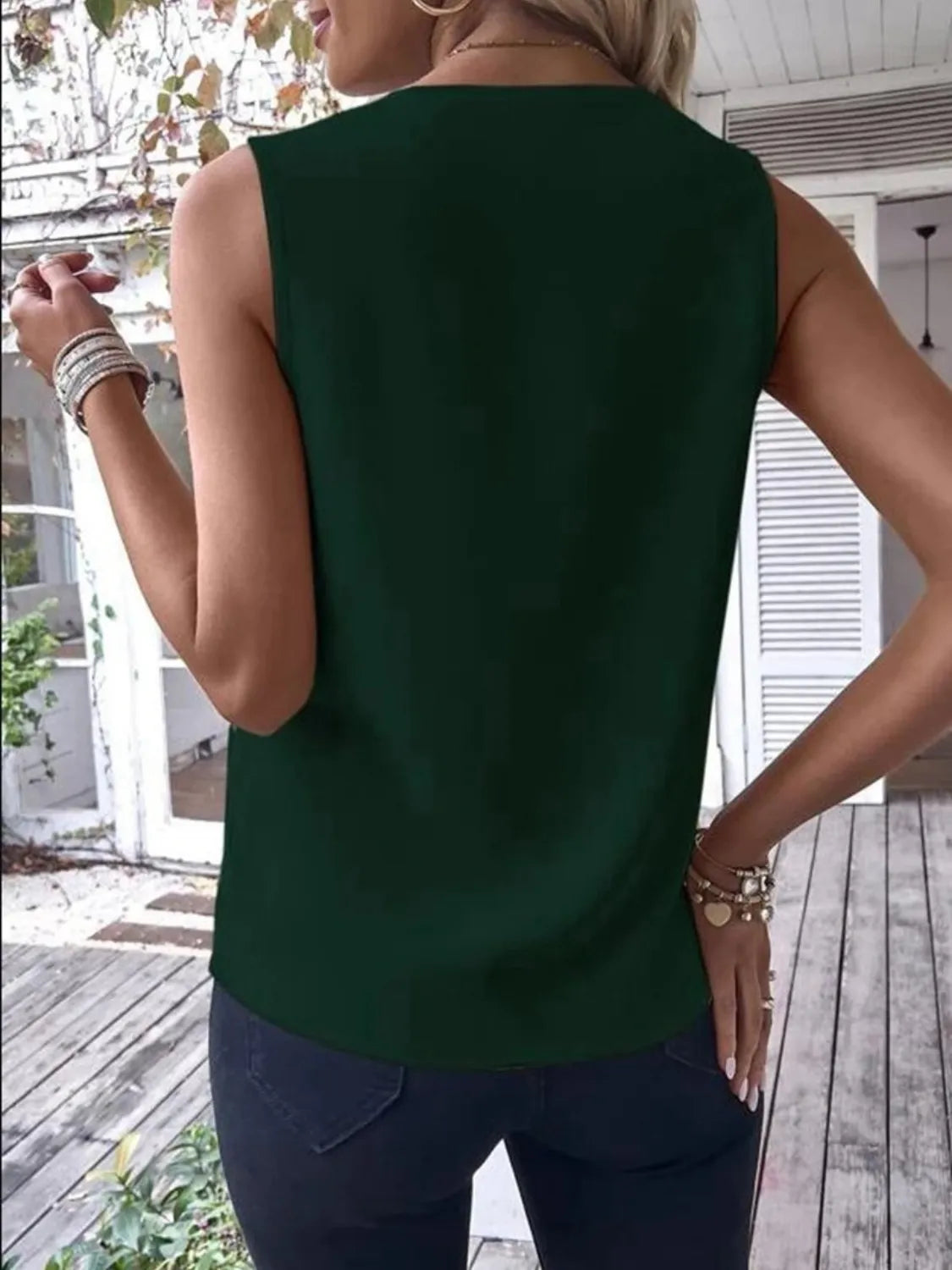 Full SizeV-Neck Contrast Tank Plus Size