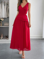 Cutout V-Neck Sleeveless Midi Dress