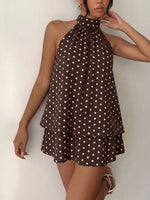 Polka Dot Halter Neck Mini Dress
