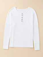 Waffle Knit Henley Top