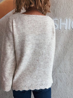 Flower V-Neck Long Sleeve Sweater