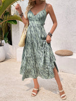 Tie Back Tiered Midi Cami Dress