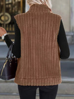 Full Size Fleece Zip-Up Vest Coat Plus Size
