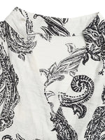 Printed Notched Ruffle Sleeve Maxi Dress