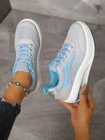 Breathable Lace Up Contrast Mesh Athletic