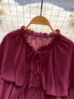Ruffle Tiered Chiffon Blouse