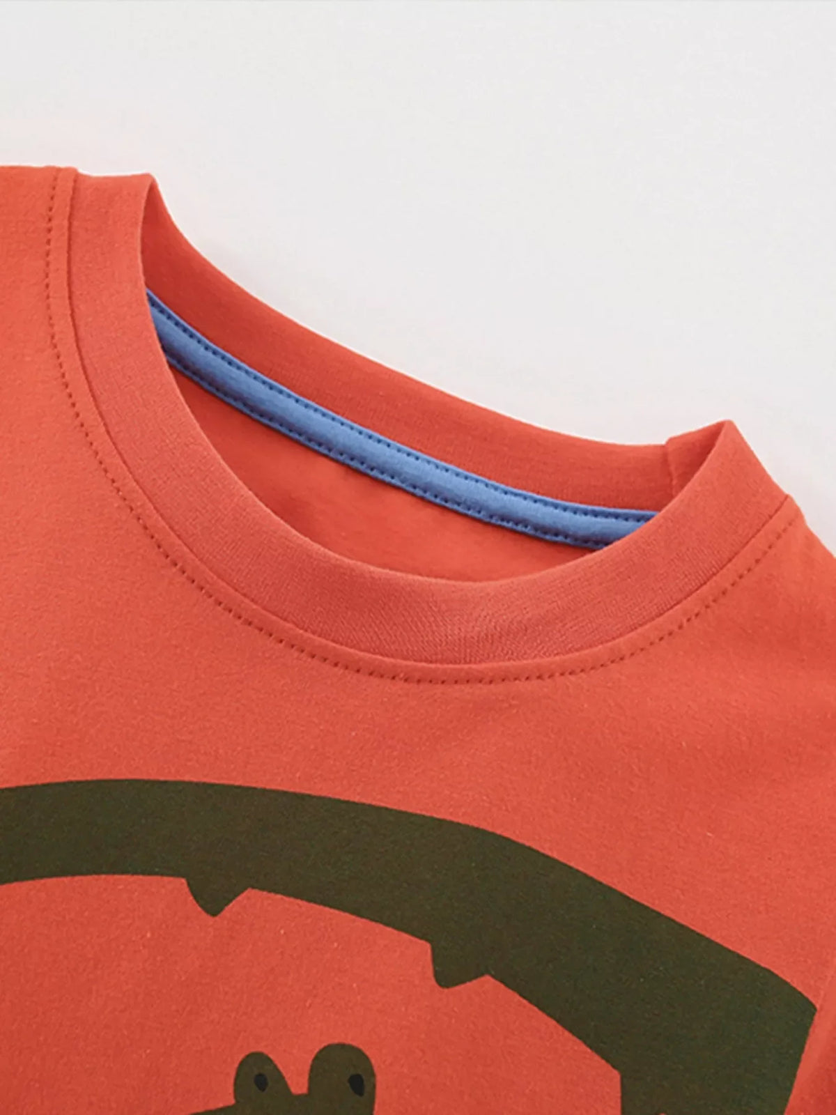 Children's Cartoon Crocodile Graphic Tee and Shorts Set
