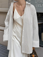 Oversized Striped Button-Down Shirt