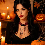 Gothic Multi-Layered Beaded Necklace