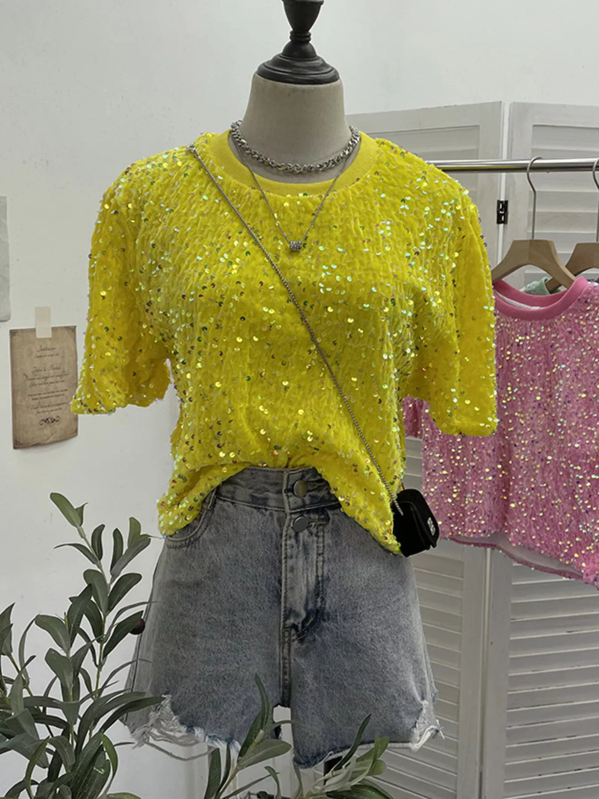 Sequin Short Sleeve T-Shirt