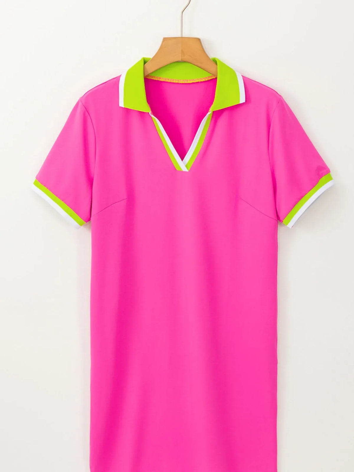 Contrast Trim Short Sleeve T-shirt Dress
