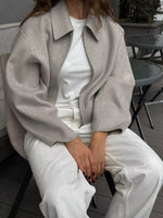 Zip Up Dropped Shoulder Jacket