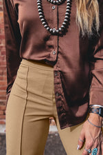 High Waist Full Length Regular Fit Pants