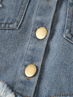 Children's Smocked Top and Distressed Denim Skirt Set