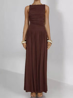 Full Size Ruched Sleeveless Maxi Dress Plus Size