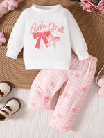 Children's Bow Long Sleeve Top and Pants Set
