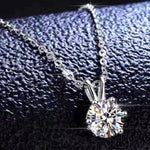 2 Carat Moissanite 925 Sterling Silver Pendant Necklace