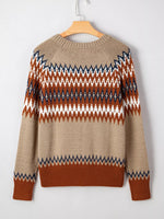 Color Block Crew Neck Sweater