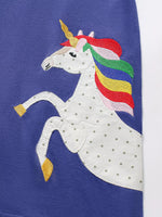 Children's Unicorn Round Neck Casual Dress