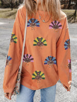 Turkey Graphic Corded Baggy Sweatshirt