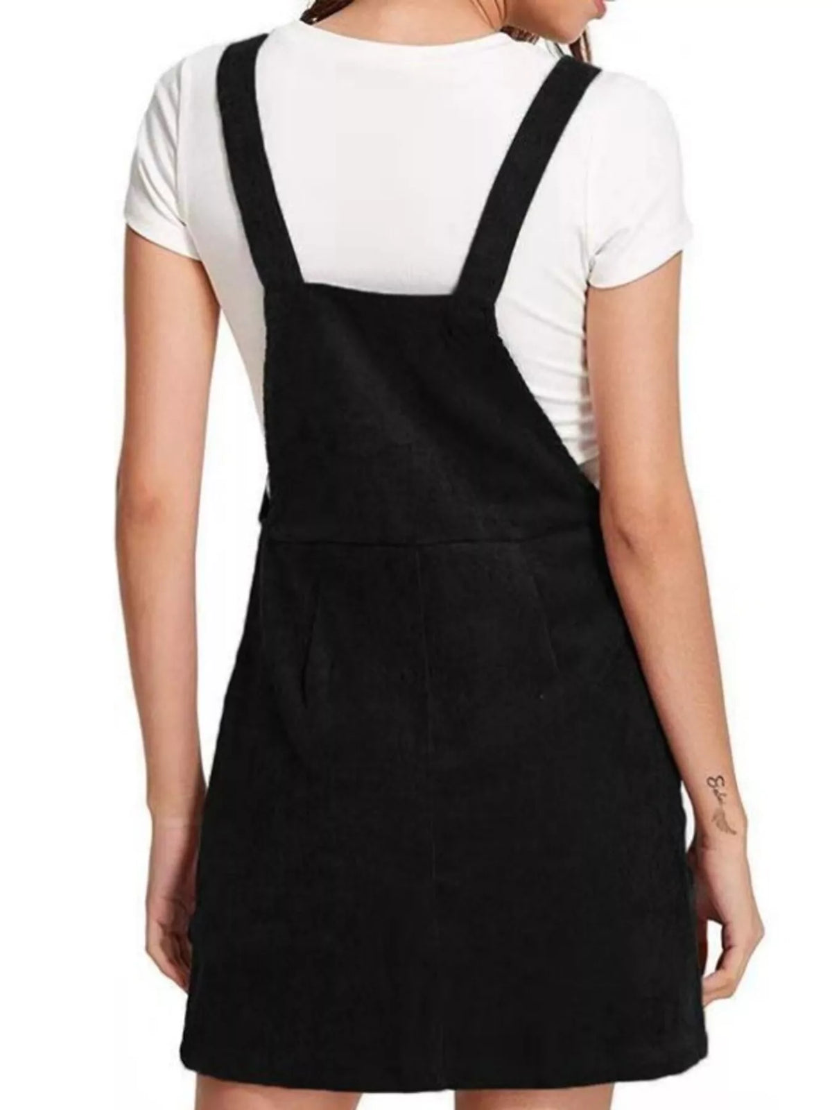 Corduroy Wide Strap Overall Dress