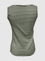 Striped Button Front Knit Tank Top