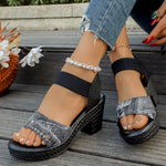 Open Toe Block Heels Sandals
