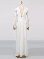 V-Neck Long Sleeve Maxi Dress