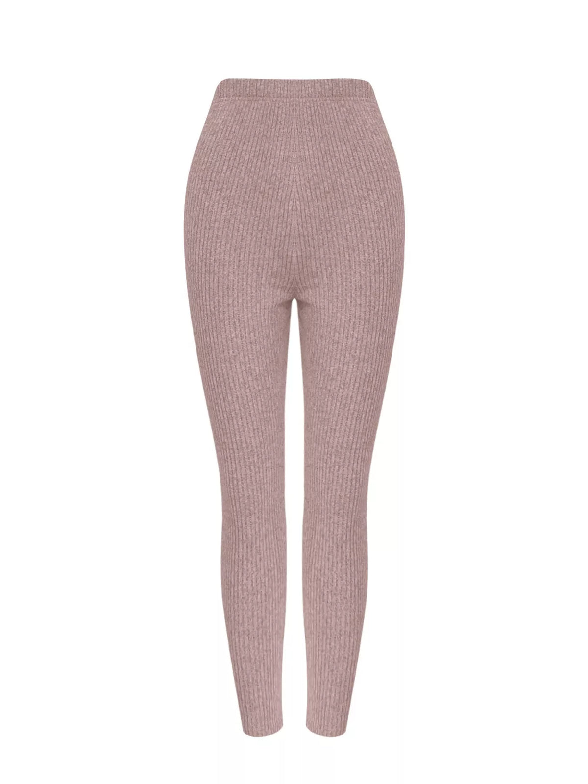 Ribbed Knit Long Sleeve Top and Pants Set