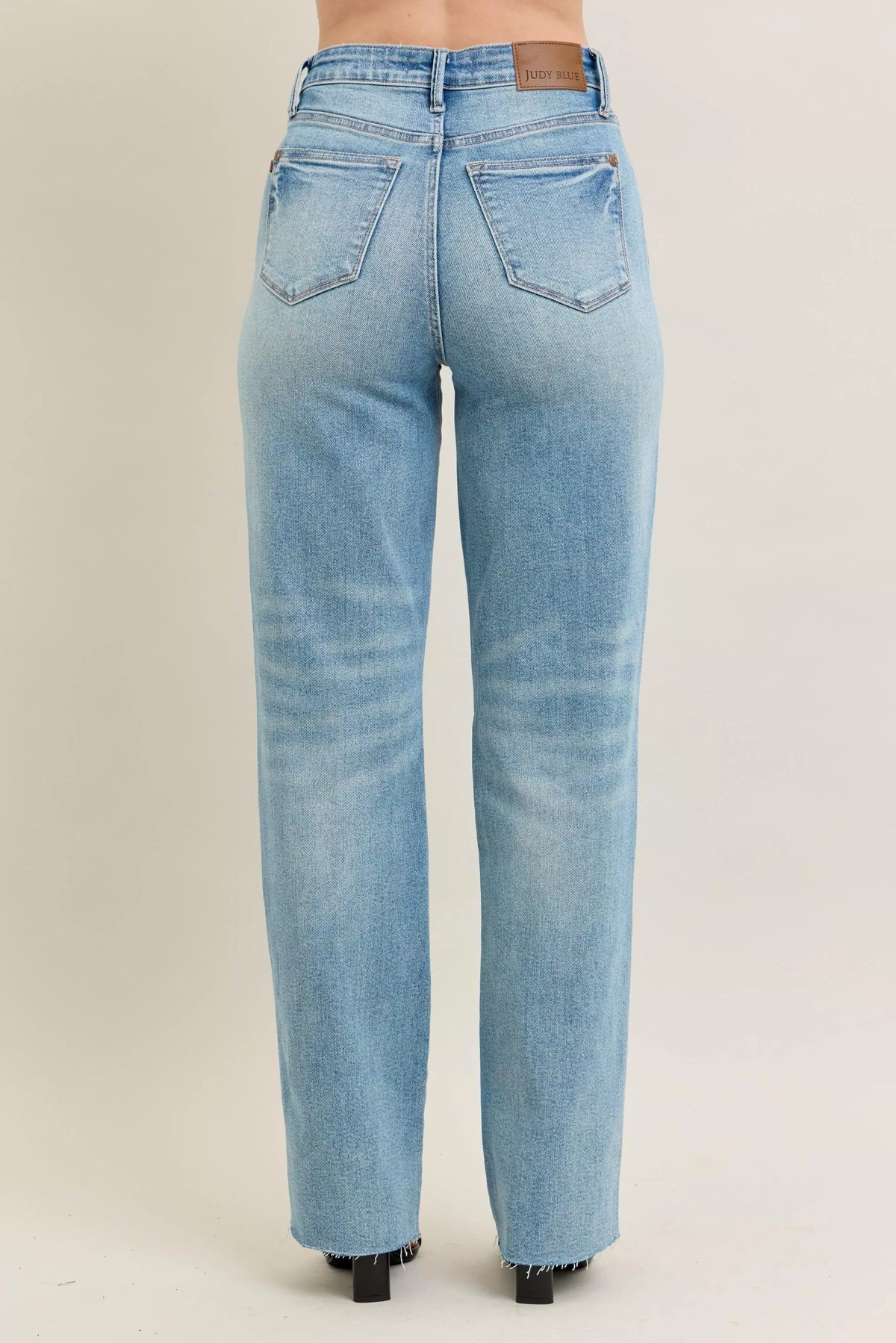 Judy Blue Full Size High WaistRigid Magic Star Shaped Destroy 90's Straight Jeans Plus Size