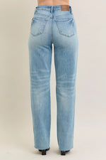 Judy Blue Full Size High WaistRigid Magic Star Shaped Destroy 90's Straight Jeans Plus Size
