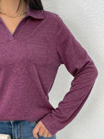 Casual Long Sleeve Polo T-Shirt