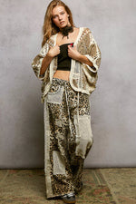 POL Open Front Crochet Cardigan with Scalloped Edge