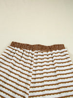 Stripe Collared Top and Drawstring Pant Set