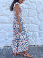 Smocked Ruffle Sleeve Maxi Dress