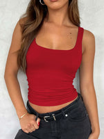Square Neck Wide Strap Tank